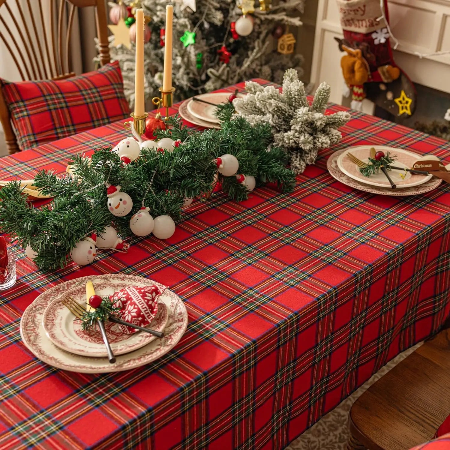 ❤️✨ Christmas Checkered Tableclot