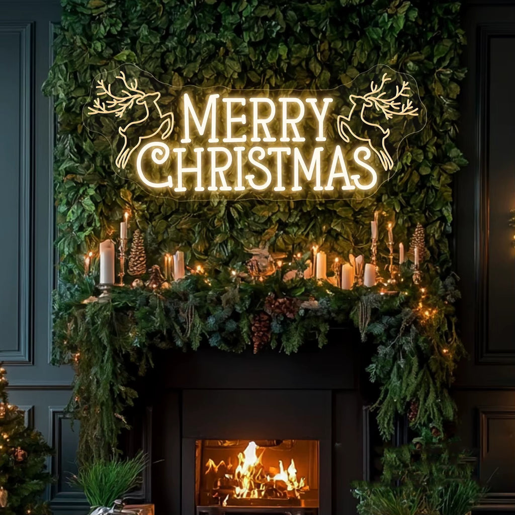 💡 Merry Christmas Elk Neon Sign