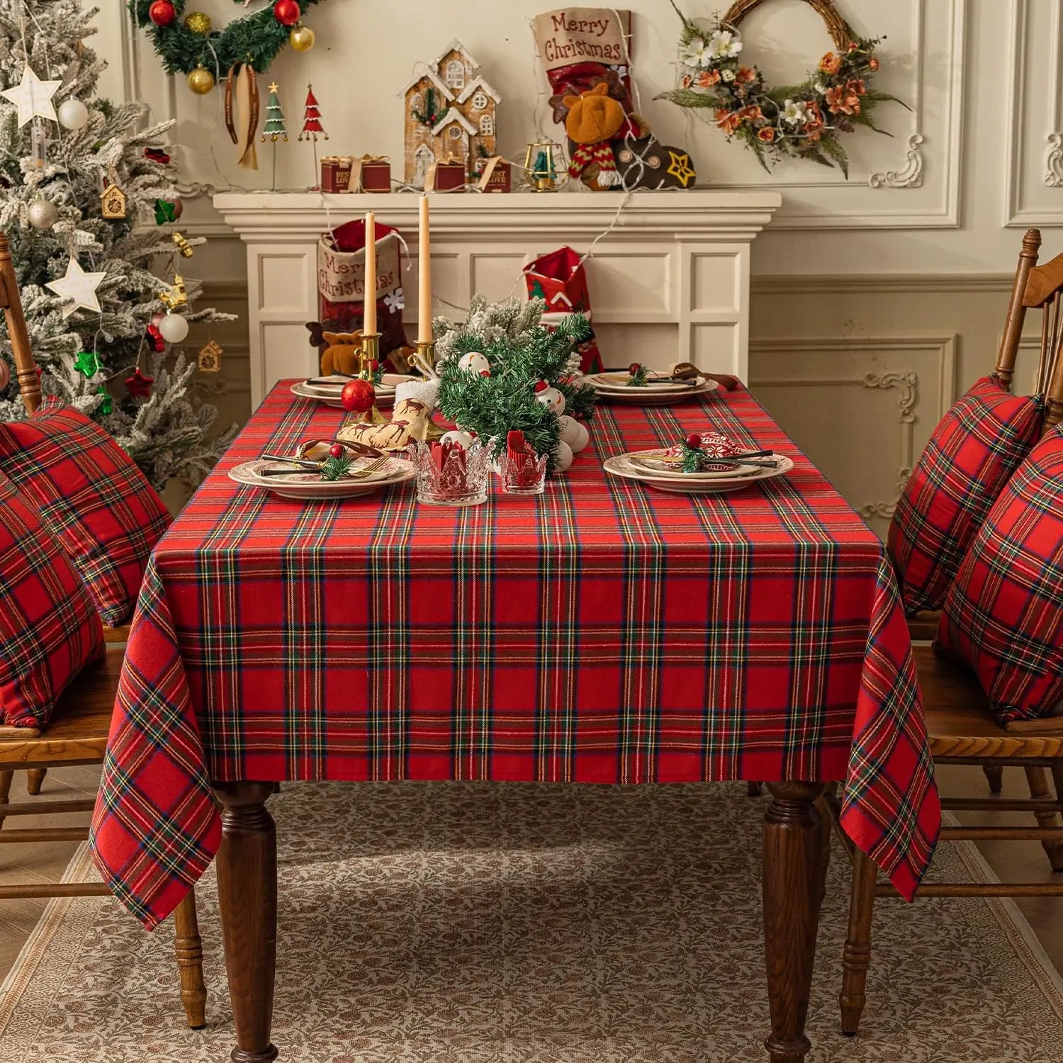 ❤️✨ Christmas Checkered Tableclot