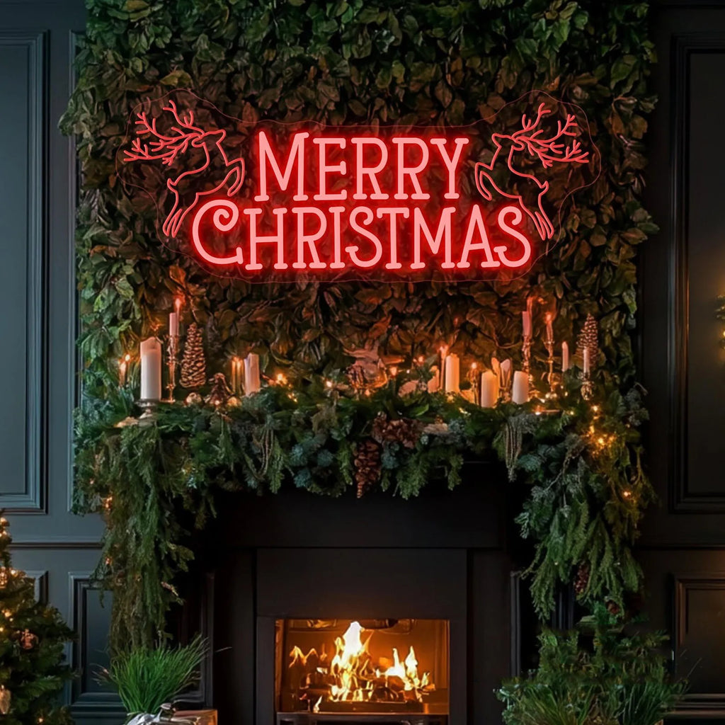 💡 Merry Christmas Elk Neon Sign